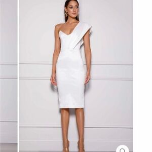 Chic One-Shoulder White Dress